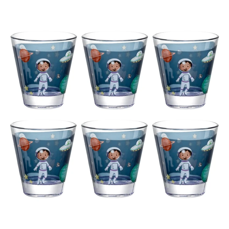 Trinkglas BAMBINI AVVENTURA 215 ml Weltall 6er-Set