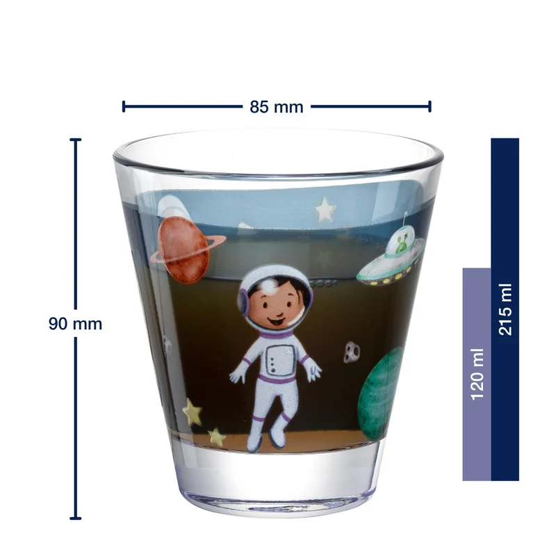 Trinkglas BAMBINI AVVENTURA 215 ml Weltall 6er-Set