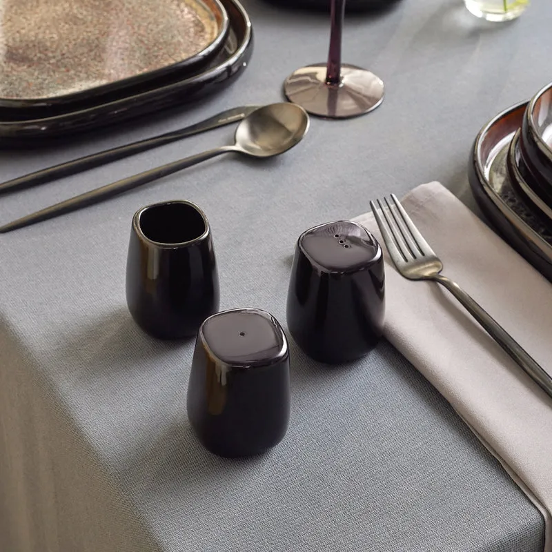 Karaca Earth Collection Galactic Shiny Black 55-teiliges Tafelservice für 12 Personen