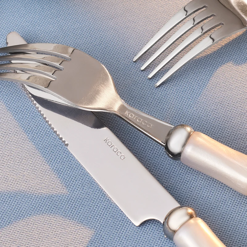 Karaca Ember Besteckset für 6 Personen, 24-teilig, Creme