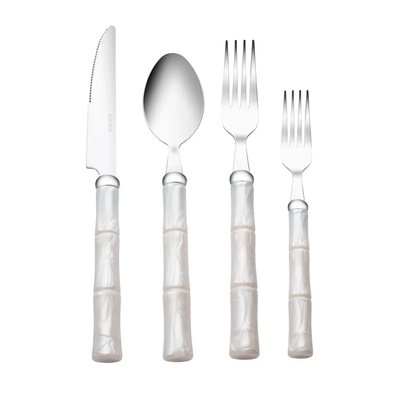 Karaca Ember Besteckset für 6 Personen, 24-teilig, Creme