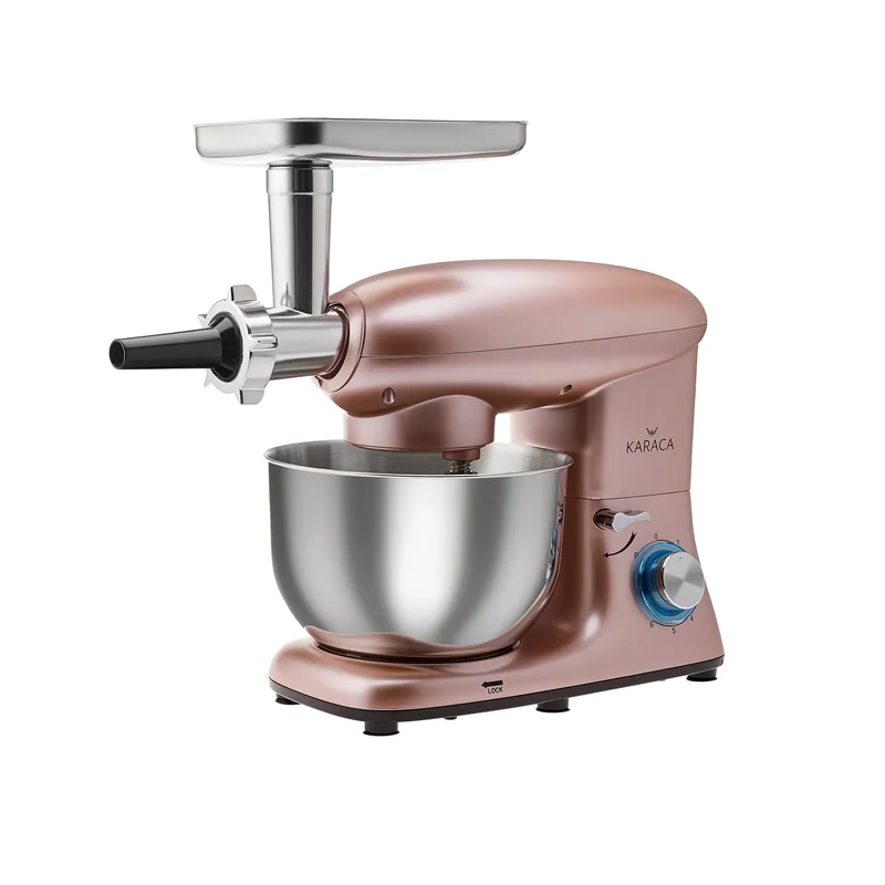 Karaca Multichef Küchenmaschine mit Fleischwolf 1400W in Rosegold