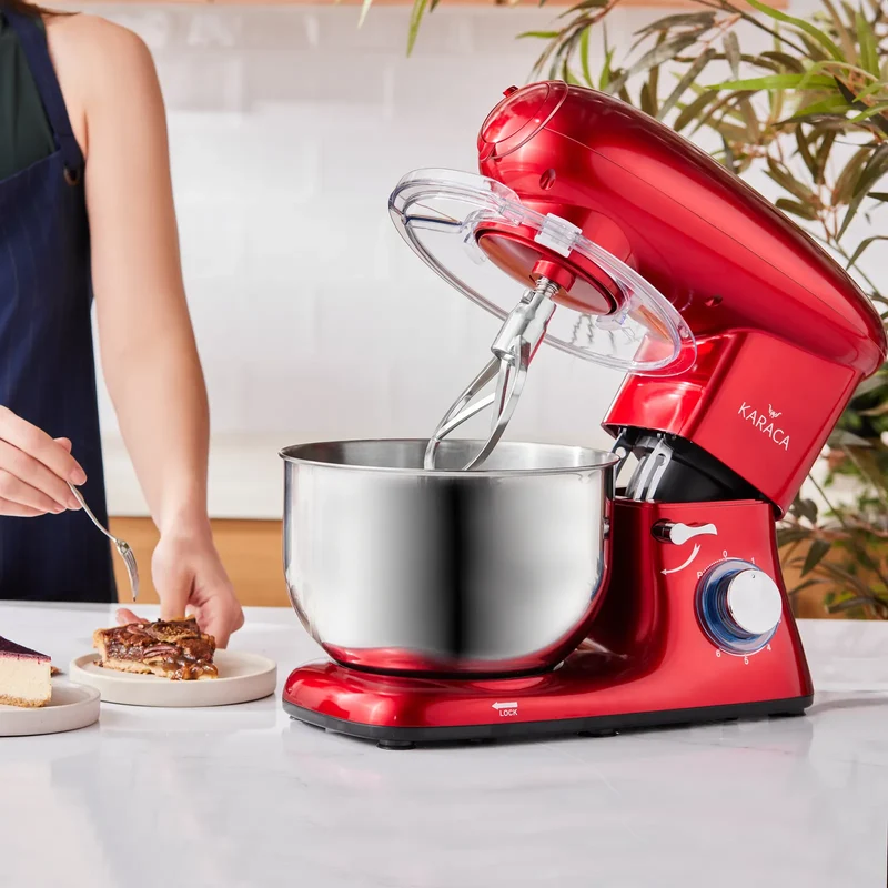 Karaca Multichef Küchenmaschine und Standmixer mit Fleischwolf Standmixer Redgold 1400W