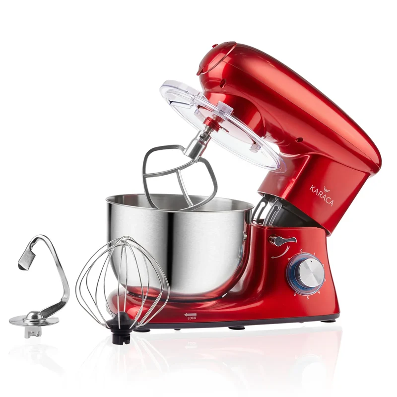 Karaca Multichef Küchenmaschine und Standmixer mit Fleischwolf Standmixer Redgold 1400W