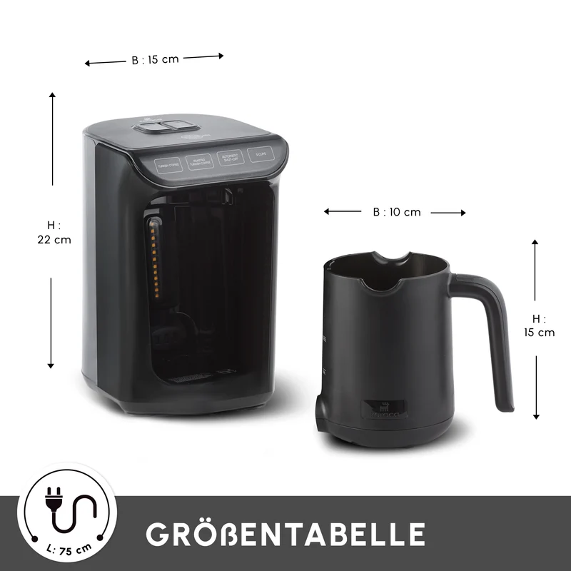 Karaca Hatır Kaffeemaschine mit Röstfunktion Shiny Black, 535 W