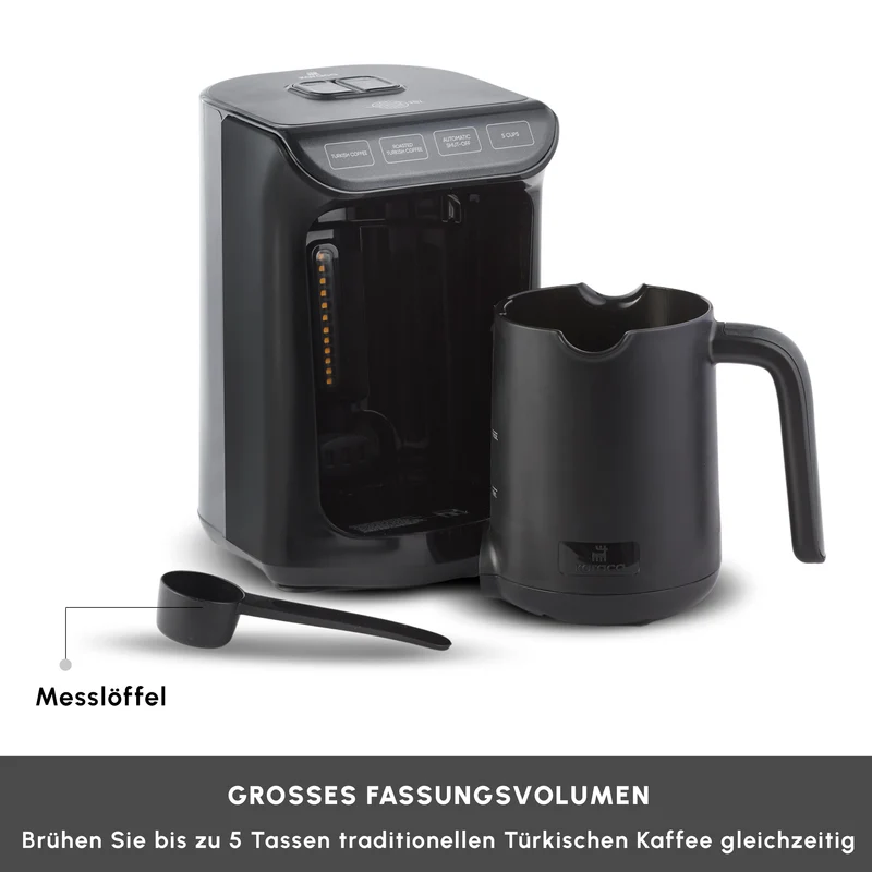Karaca Hatır Kaffeemaschine mit Röstfunktion Shiny Black, 535 W