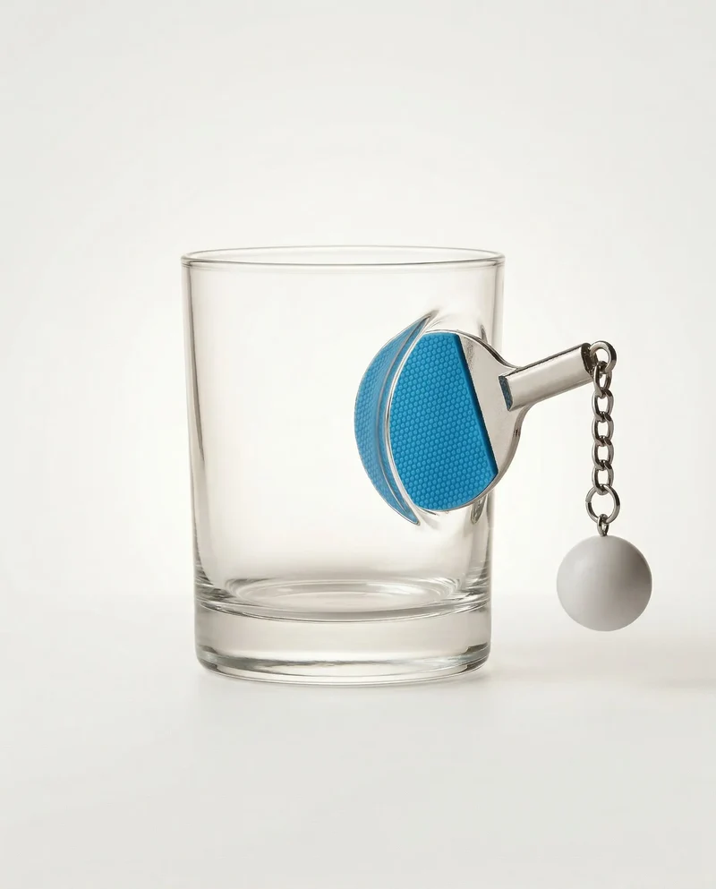 Tischtennis Glas mit Ball – Handgemachtes Geschenk für Spieler & Trainer