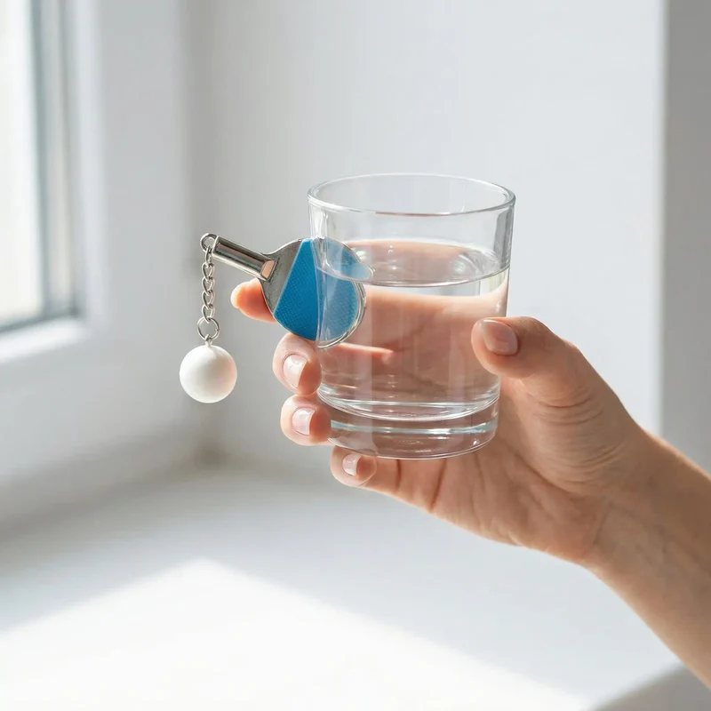 Tischtennis Glas mit Ball – Handgemachtes Geschenk für Spieler & Trainer