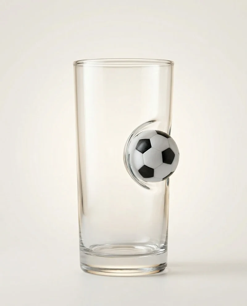 Fußball-Glas mit Mini-Ball – Handgemachtes Unikat