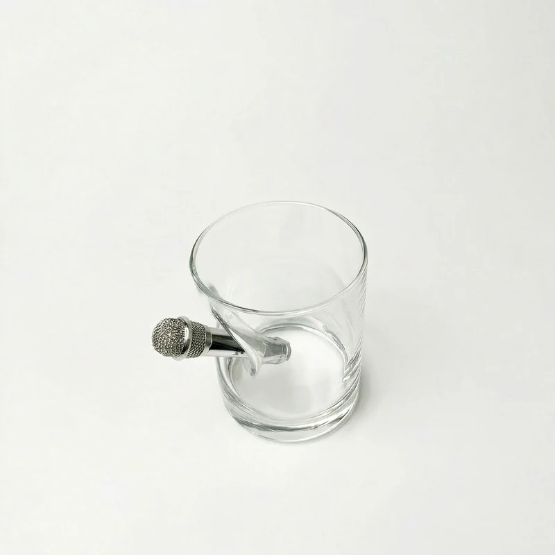 Mikrofon-Glas (230ml) – Handgemachtes Geschenk für Musiker & ESC-Fans