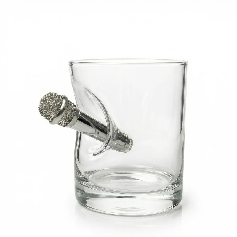 Mikrofon-Glas (230ml) – Handgemachtes Geschenk für Musiker & ESC-Fans