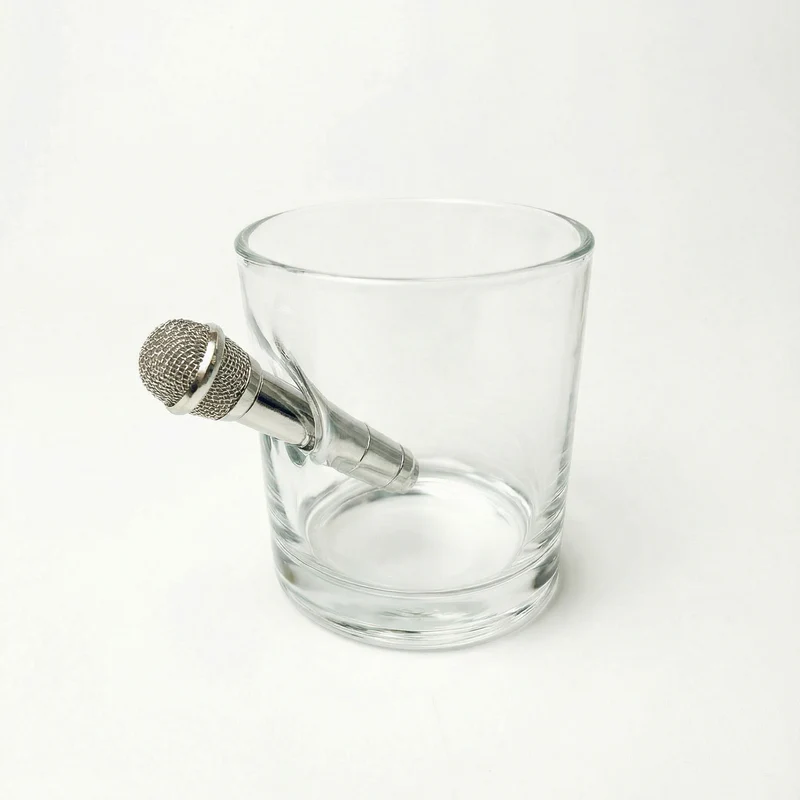 Mikrofon-Glas (230ml) – Handgemachtes Geschenk für Musiker & ESC-Fans