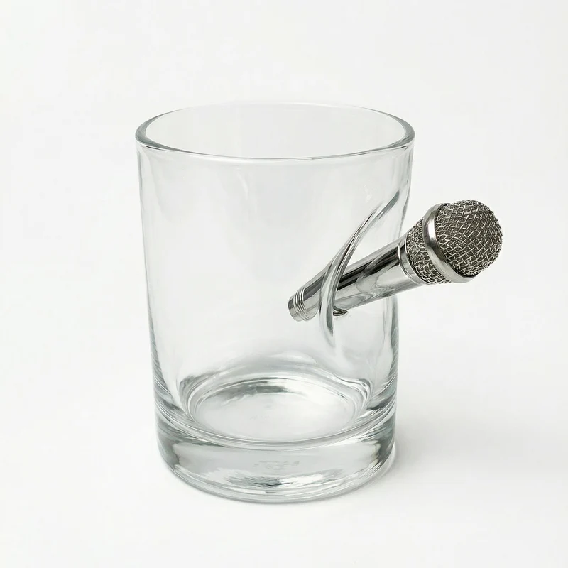 Mikrofon-Glas (230ml) – Handgemachtes Geschenk für Musiker & ESC-Fans