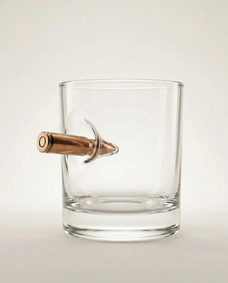 Whisky- & Gin-Glas mit echter Patrone (230ml)