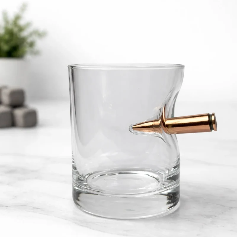 Whisky- & Gin-Glas mit echter Patrone (230ml)