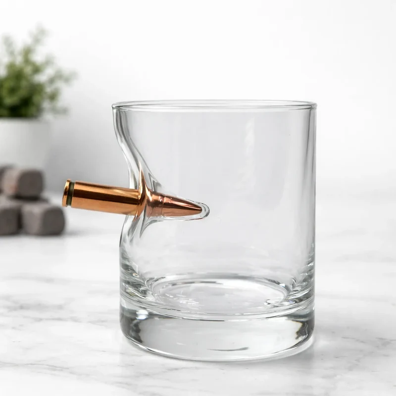 Whisky- & Gin-Glas mit echter Patrone (230ml)