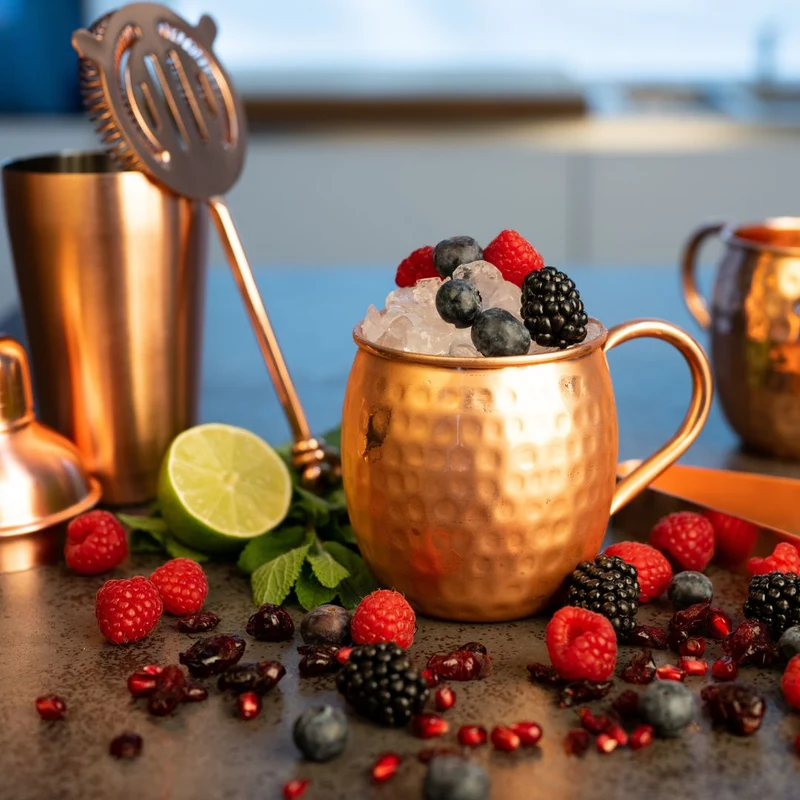 Moscow Mule Set Líon – 4 Kupferbecher 500 ml + 6-teiliges Zubehör