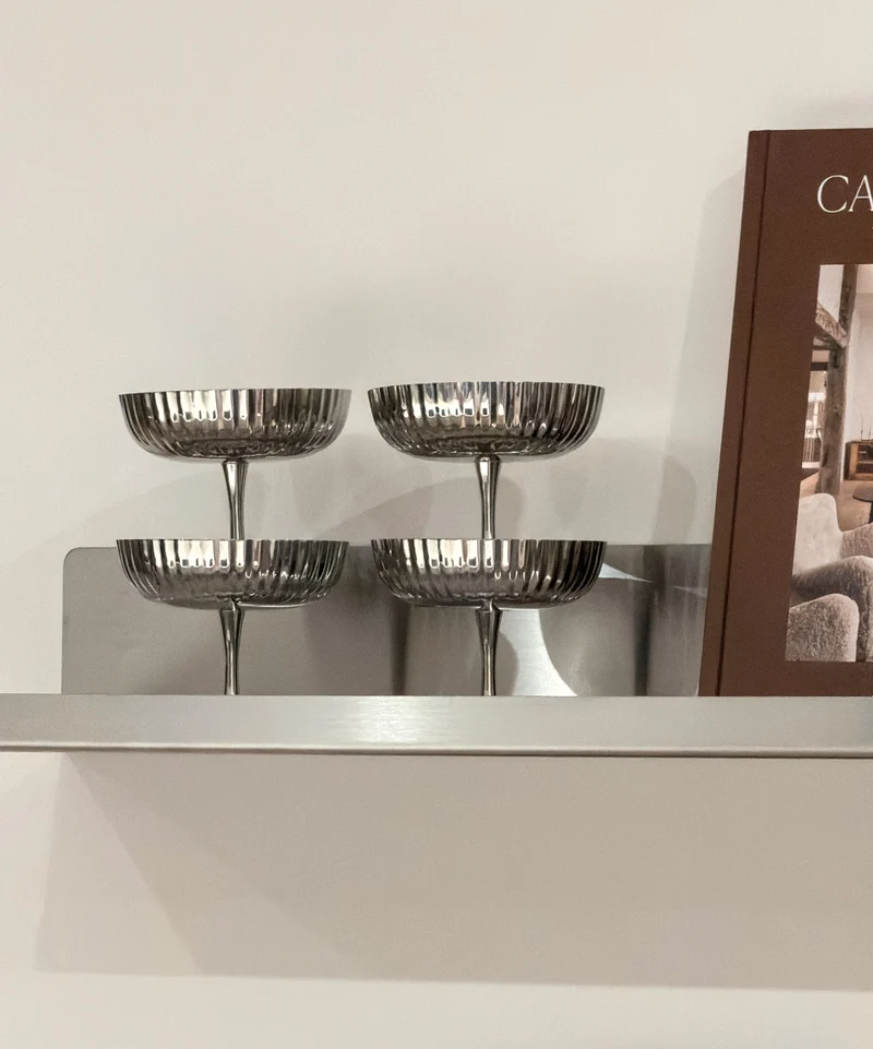 Edelstahl Eisbecher im gerillten Design | Riza