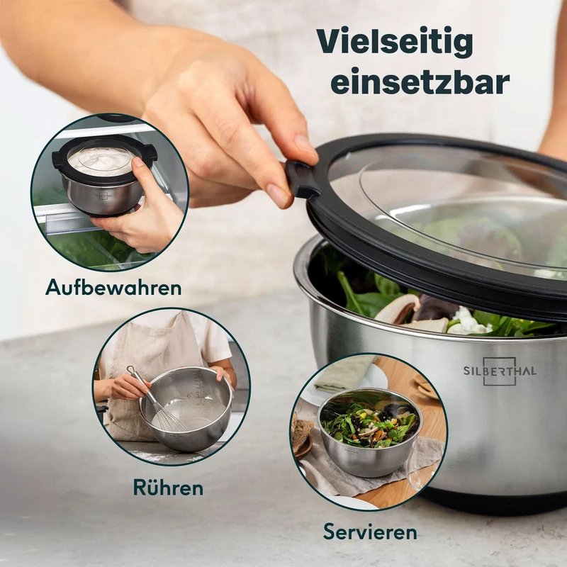 Edelstahlschüssel 3 Liter - glänzend