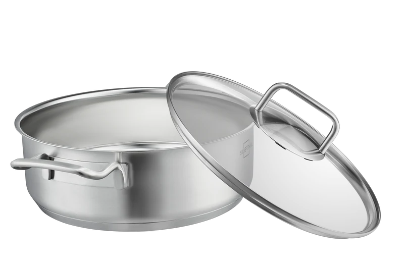Servierpfanne Unbeschichtet 24 cm mit Deckel