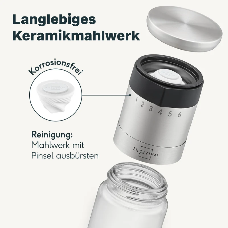 Salz und Pfeffermühle mit Einstellring