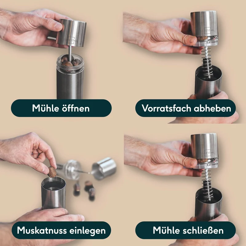 Gewürzmühle + Muskatmühle Set