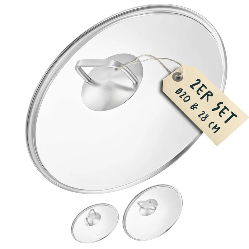 2x Glasdeckel Set (20+28 cm)