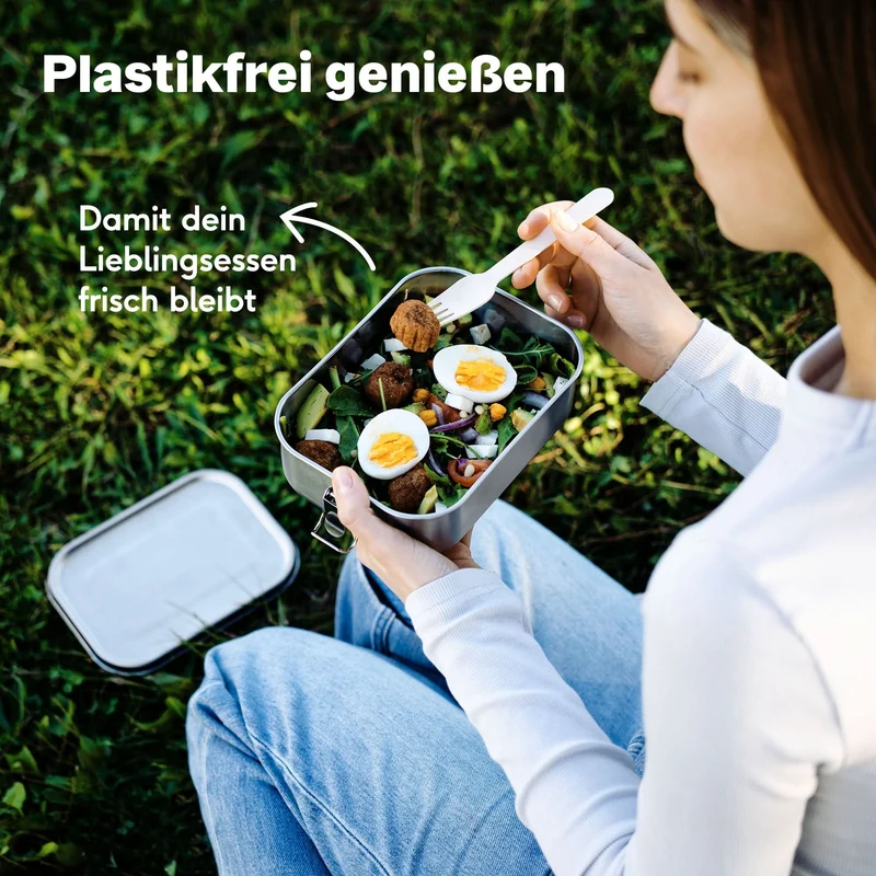 3x Brotdose Edelstahl 1200 ml Set