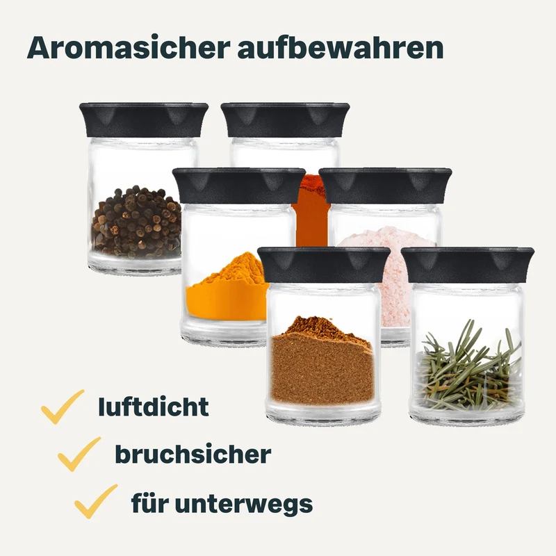 Gewürzgläser mit Schraubverschluss 12er Set