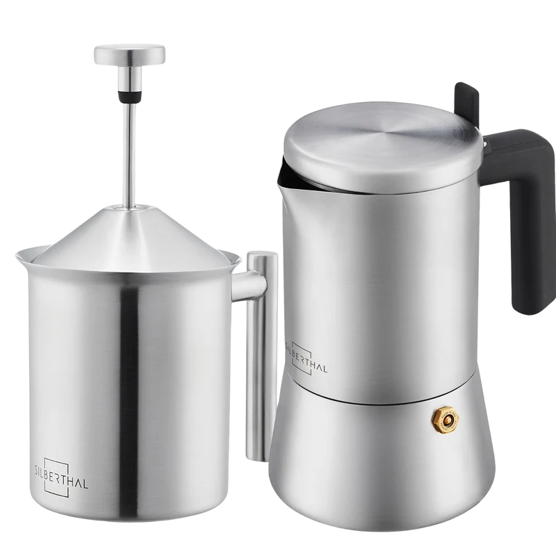 Espressokocher mit Milchaufschäumer