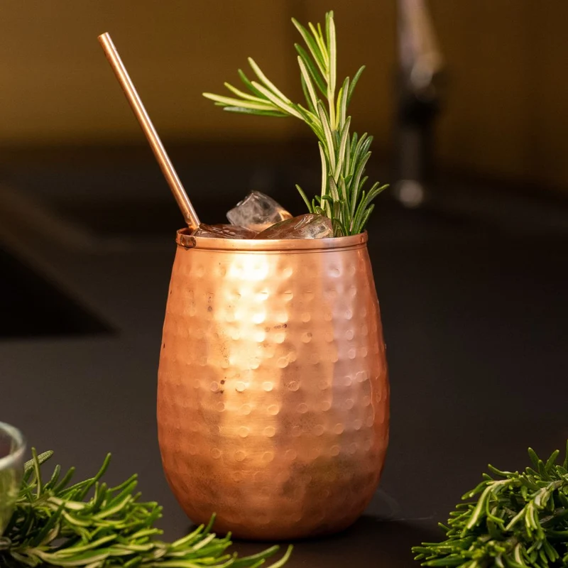 Kupferbecher-Set Lima – 2x Cocktailbecher (gehämmert, 470 ml)