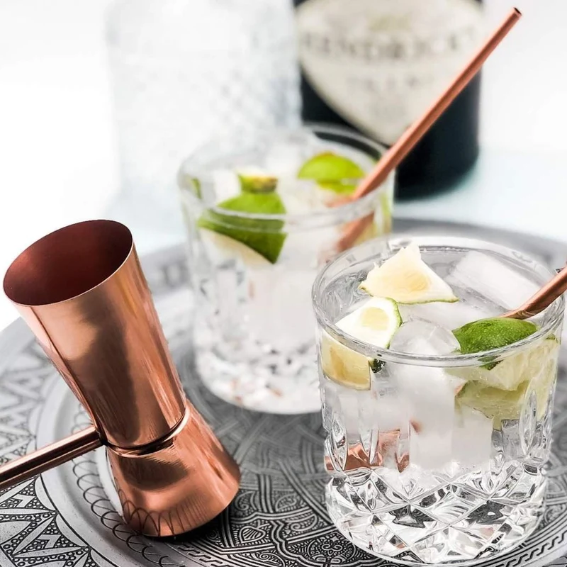 Cocktail-Bar Zubehörset Vogue, 5-teilig – kupferbeschichtet