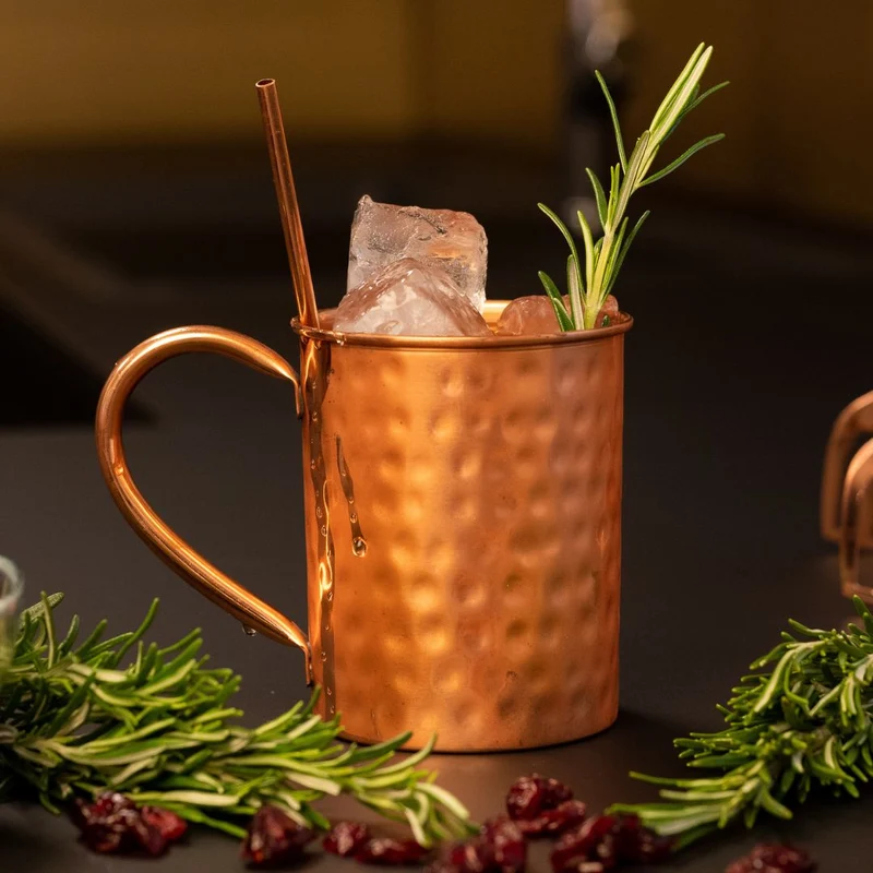 Kupferbecher-Set Cataleya – 2x Cocktailbecher (gehämmert, 400 ml)