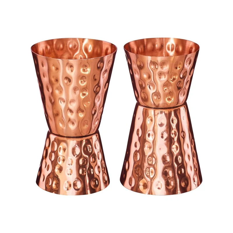 Cocktail-Messbecher 3 und 5 cl aus reinem Kupfer