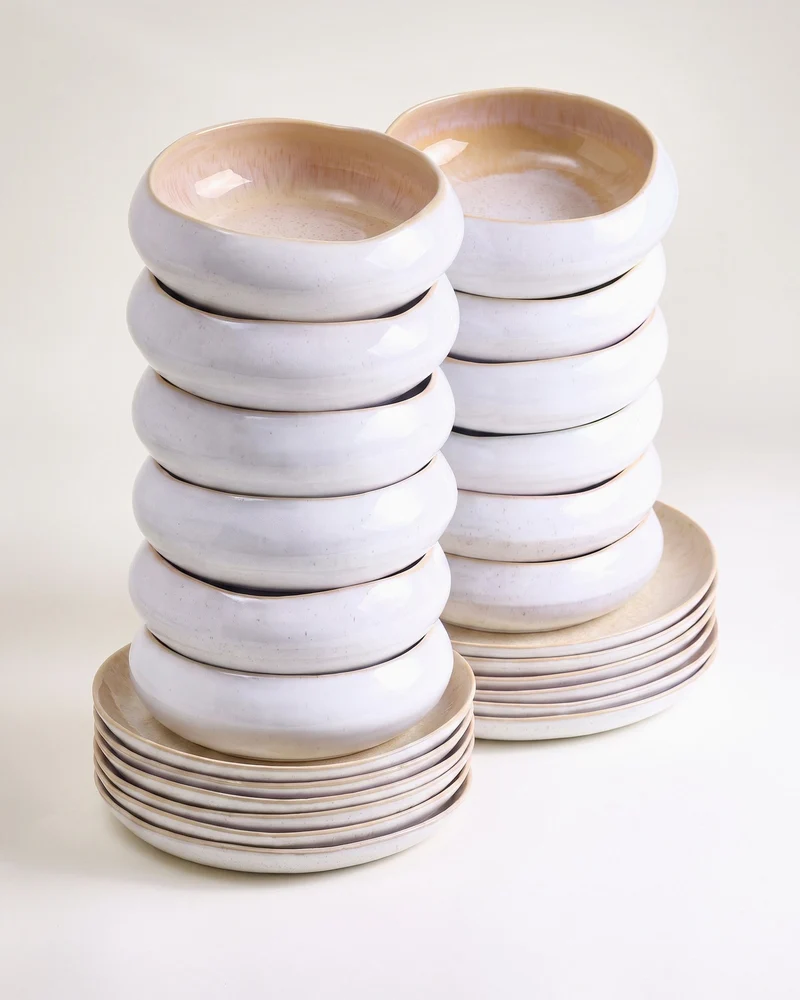 MaM x aripastaclub Geschirr-Set organic sand 24-teilig
