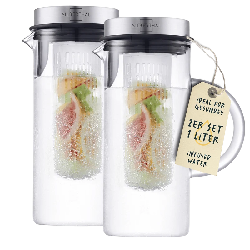2x Glaskaraffen 1 Liter Set