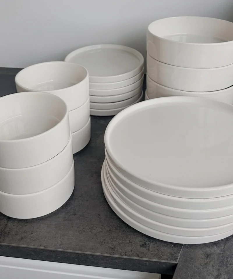 3er Set kleine Teller cremeweiß glänzend | Nia