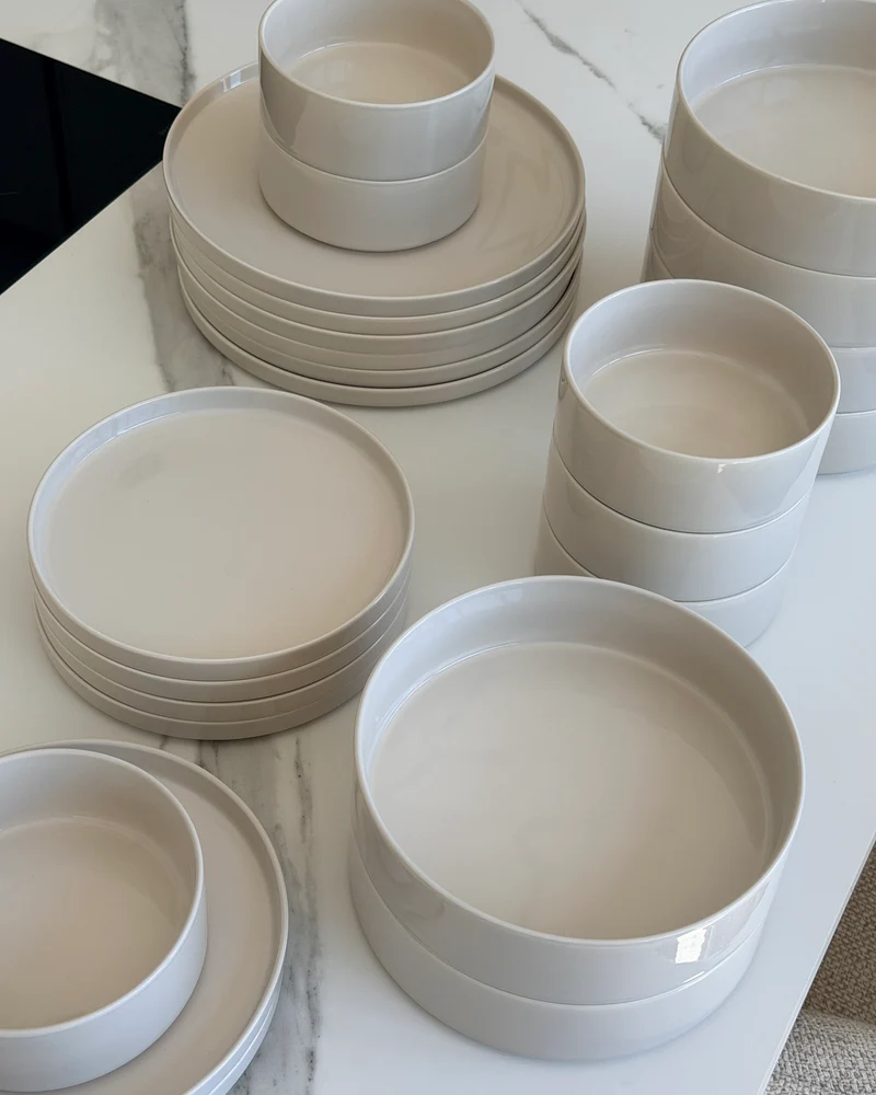 3er Set große Teller beige | Nia