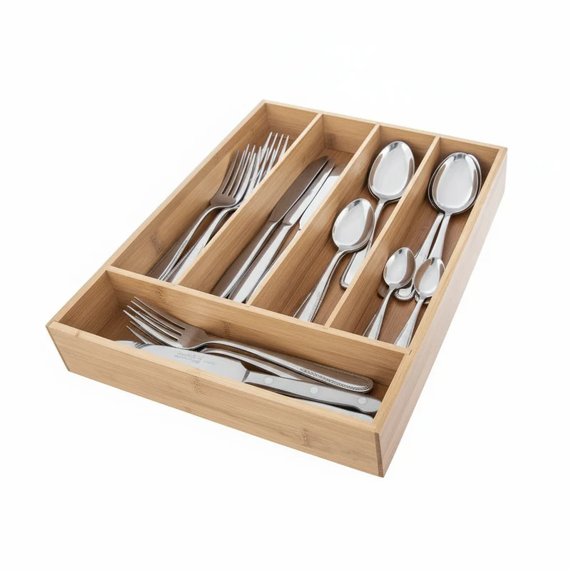 Cookinglife Besteckkasten Bambus 35 x 26 x 5 cm
