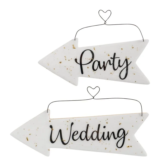Schild Wedding, 2 sort.