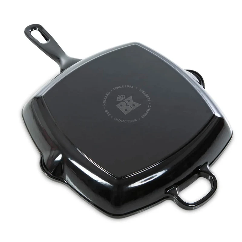 BK Grillpfanne Bourgogne Jet Black Gusseisen 26 x 26 cm - emaillierte Antihaftbeschichtung