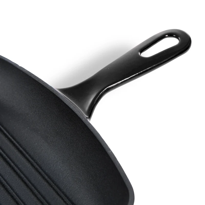BK Grillpfanne Bourgogne Jet Black Gusseisen 26 x 26 cm - emaillierte Antihaftbeschichtung