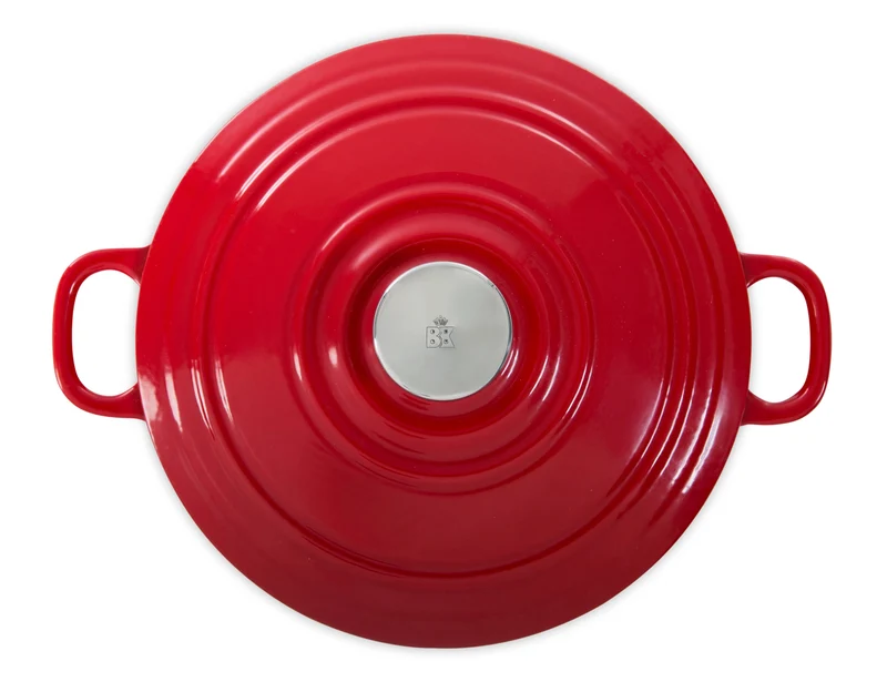 BK Bräter Bourgogne Chili Red Gusseisen ø 26 cm / 5,3 Liter - emaillierte Antihaftbeschichtung