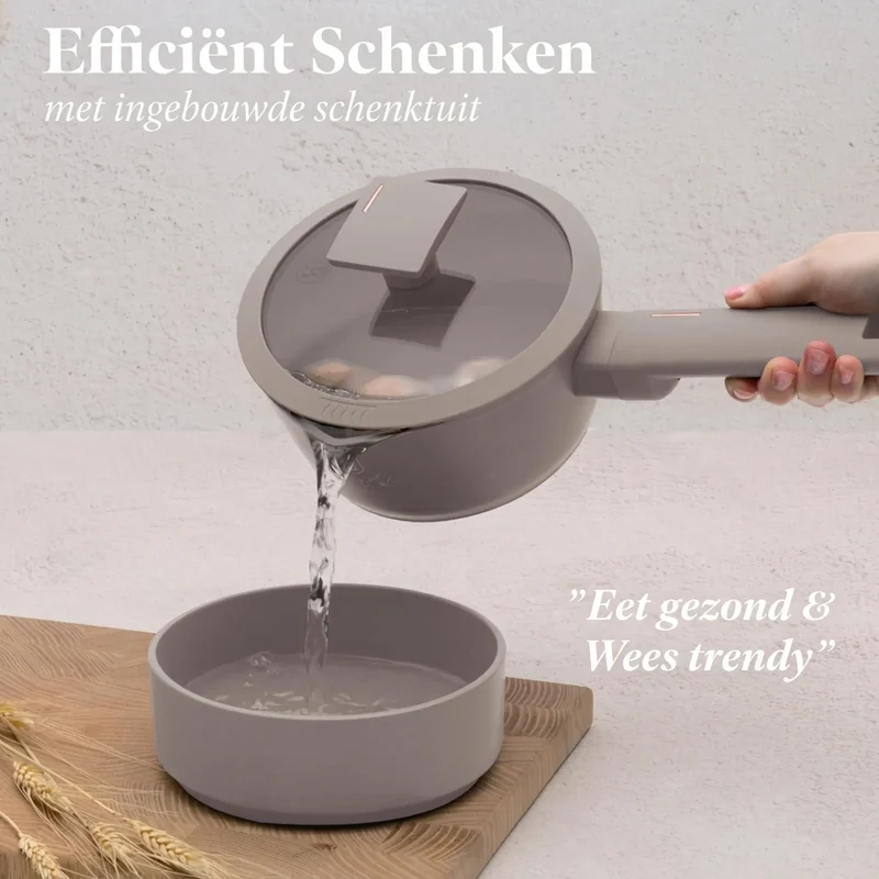 BerlingerHaus Topfset Taupe 11-Teilig - Kochtöpfe ø 20, 24, 28 cm, Bratpfanne ø 24, 28 cm & Stielkasserolle ø 16 cm - geeignet für alle Wärmequellen
