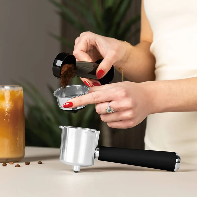 BerlingerHaus Espressomaschine / Siebträgermaschine Digital Matt Schwarz - 3-in-1 - 20 Bar - 1,0 Liter