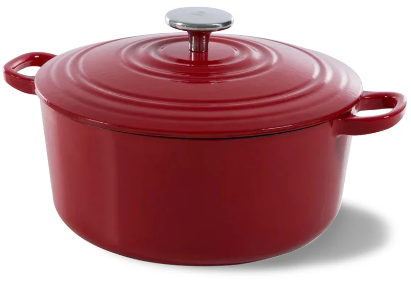 BK Bräter Bourgogne Chili Red Gusseisen ø 28 cm / 6,7 Liter - emaillierte Antihaftbeschichtung