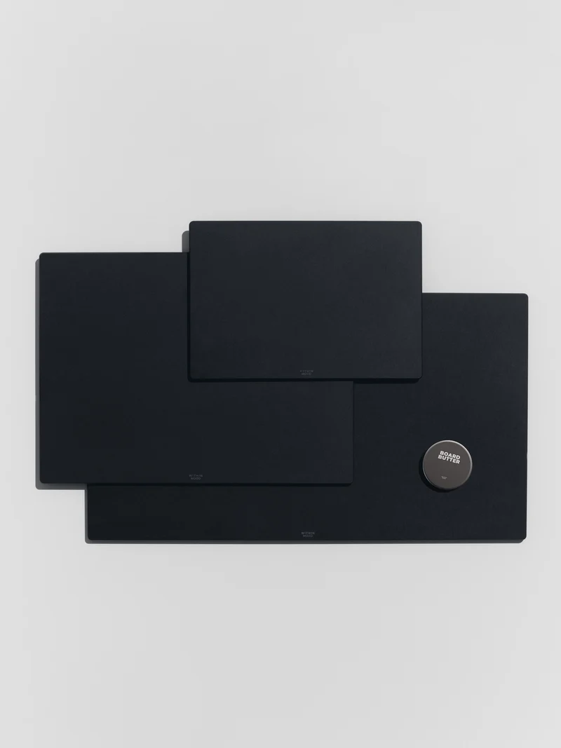 Cutting Board Set, black, all 3 Sizes + Board Butter