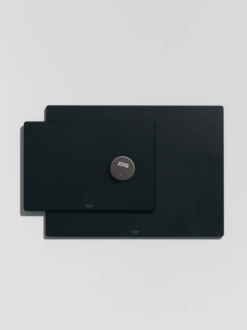 Cutting Board Set, black, small + large + Board Butter