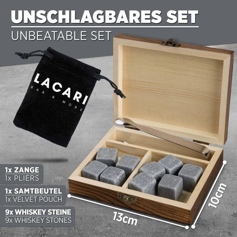 Whisky Kühlsteine - 9x Granit Steine
