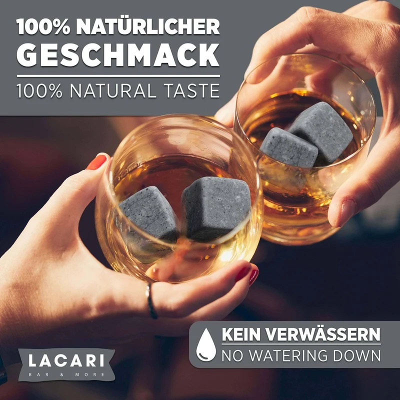 Whisky Kühlsteine - 9x Granit Steine